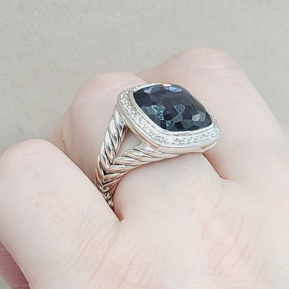 David Yurman Albion 14mm Black Orchid Diamond Ring - Picture 11 of 15